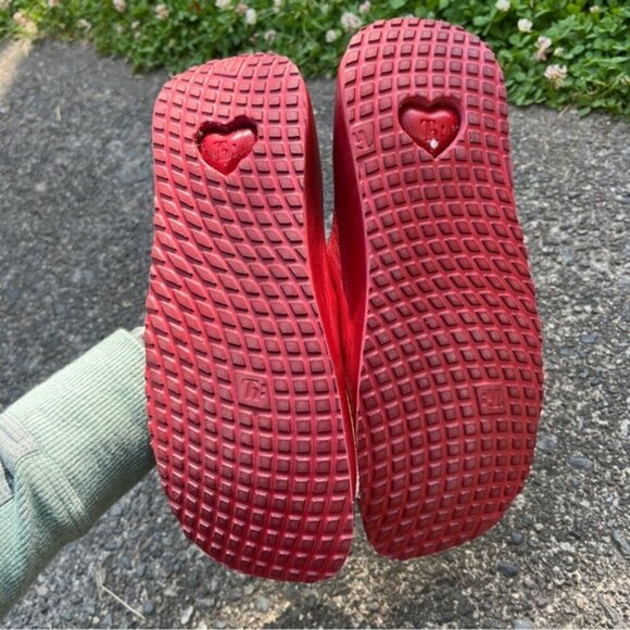 Think! Red Mules Comfortable Tanned Leather Comfort Sandals Sz 7 - Picture 7 of 8